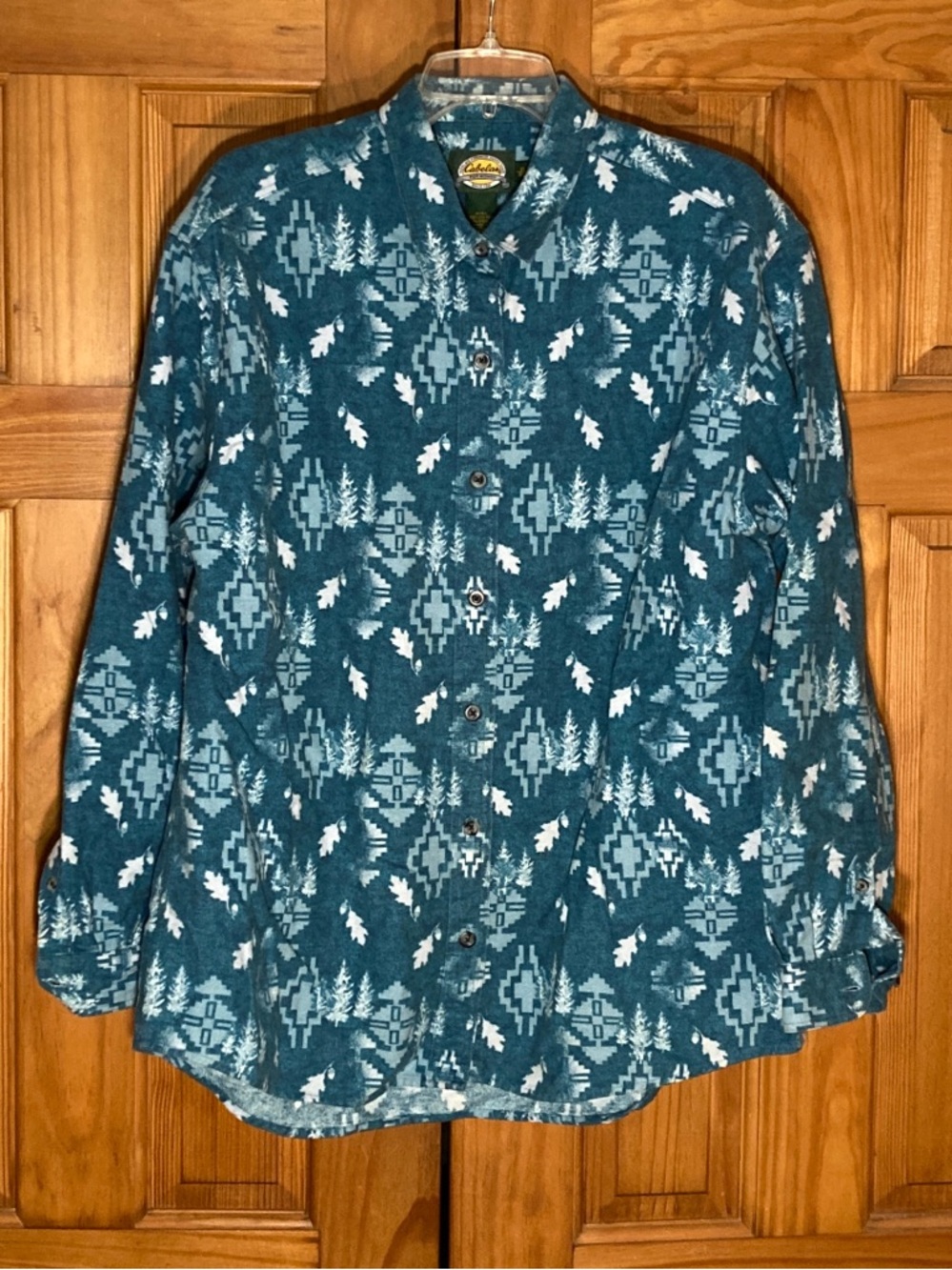 EUC Cabela's for Women Vintage 90s Heavyweight Flannel Top Long Sleeve Blue XL